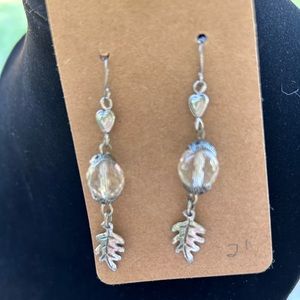 Faceted Glass ball with leaf, NEW